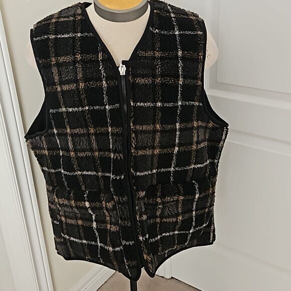 H&M Men's Outerwear Zip-Up Vest Large Black/ Gray - Picture 2 of 16